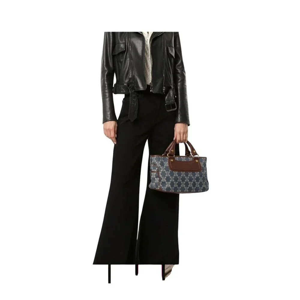 Celine Boogie Denim & Leather Handbag Authentic